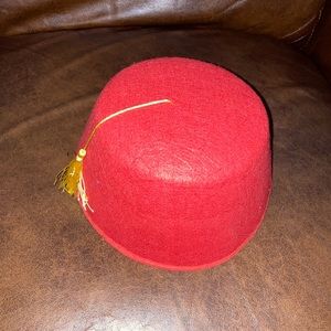 Red felt hat